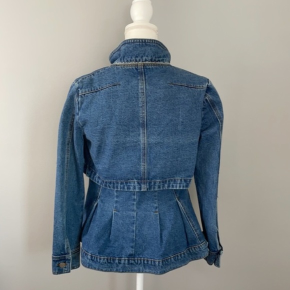 NEW! Current Air Denim Peplum Overlay Jean Jacket Size XS - Picture 7 of 15